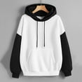 thumbnail image 1 of Womens Hooded Sweatshirts Color Block Crew Neck Hoodies Casual Long Sleeve Pullover Tops Trendy 2025 with Pocket, 1 of 3