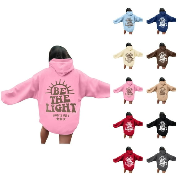 Womens Hoodie 2025 Be The Light Christian Hoodies with Pockets Hooded Sweatshirt Hoodie Women Pullover