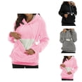 thumbnail image 1 of Womens Hoodie 2025 Cat Ear Kangaroo Pocket Cute Fuzzy Plush Warm Hoodies Pullover Hooded Sweatshirt Hoodie Women Hoody, 1 of 8