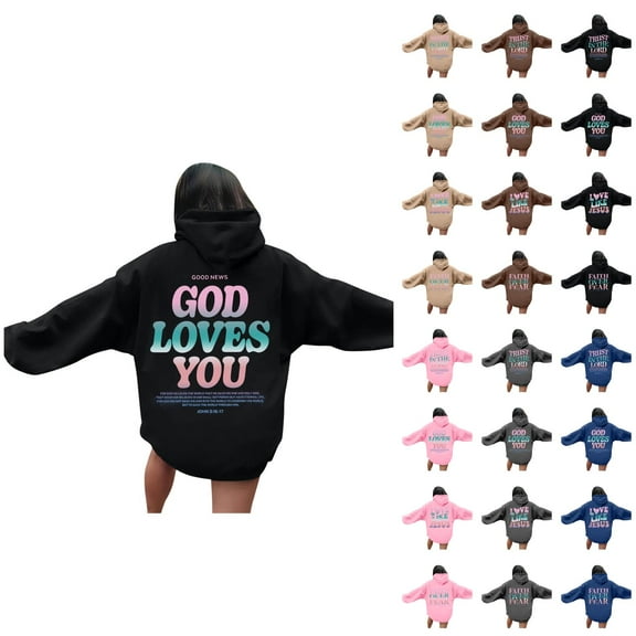 Womens Hoodie 2025 Christian Hoodies Y2K Graphic Hoodies with Pockets Hooded Sweatshirt Hoodie Women Pullover