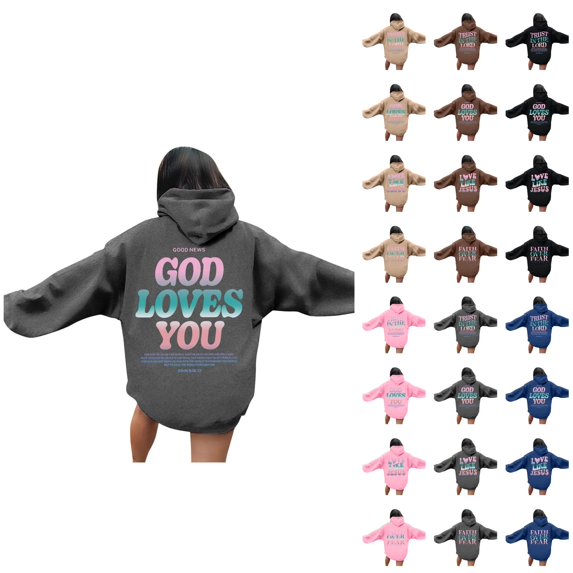 Womens Hoodie 2025 Christian Hoodies Y2K Graphic Hoodies with Pockets Hooded Sweatshirt Hoodie Women Pullover