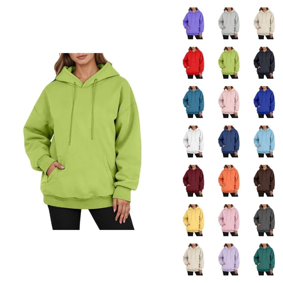 Womens Hoodie 2025 Fall Winter Blank Plain Basic Comfort Hoodies with Pockets Hooded Sweatshirt Hoodie Women Pullover