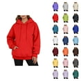 thumbnail image 1 of Womens Hoodie 2025 Fall Winter Blank Plain Basic Comfort Hoodies with Pockets Hooded Sweatshirt Hoodie Women Pullover, 1 of 5