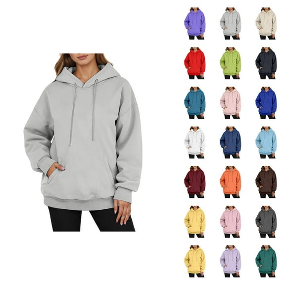 Womens Hoodie 2025 Fall Winter Blank Plain Basic Comfort Hoodies with Pockets Hooded Sweatshirt Hoodie Women Pullover