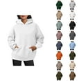 thumbnail image 1 of Womens Hoodie 2025 Fall Winter Oversized Blank Plain Basic Hoodies with Pocket Hooded Sweatshirt Hoodie Women Pullover, 1 of 6