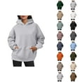thumbnail image 1 of Womens Hoodie 2025 Fall Winter Oversized Blank Plain Basic Hoodies with Pocket Hooded Sweatshirt Hoodie Women Pullover, 1 of 6