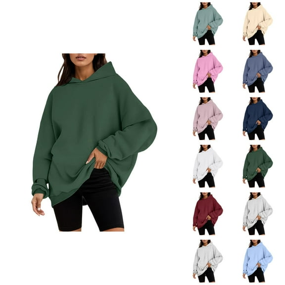 Womens Hoodie 2025 Fall Winter Oversized Blank Plain Hoodies with Pocket Hooded Sweatshirt Hoodie Women Pullover