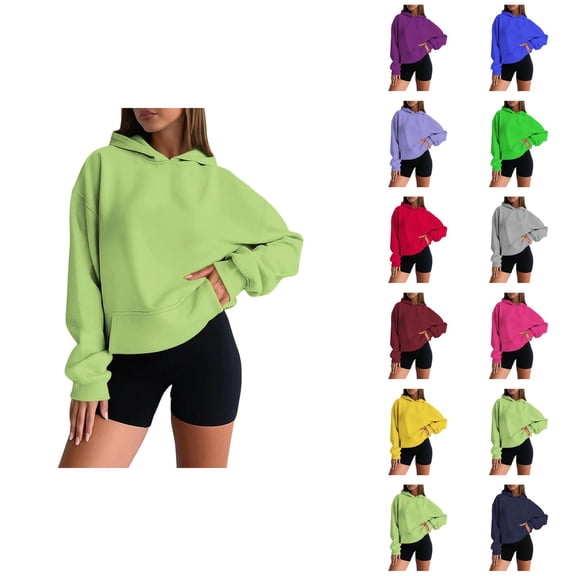 Womens Hoodie 2025 Lined Drop Shoulder Blank Hoodies with Pockets Hooded Sweatshirt Hoodie Women Pullover