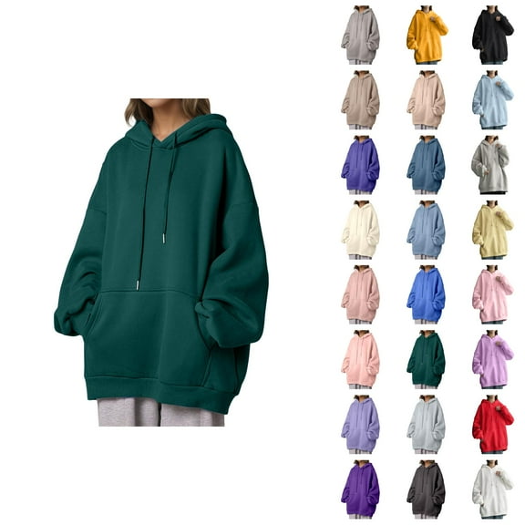 Womens Hoodie 2025 Lined Loose Fit Korean Trendy Hoodies with Pockets Hooded Sweatshirt Hoodie Women Pullover