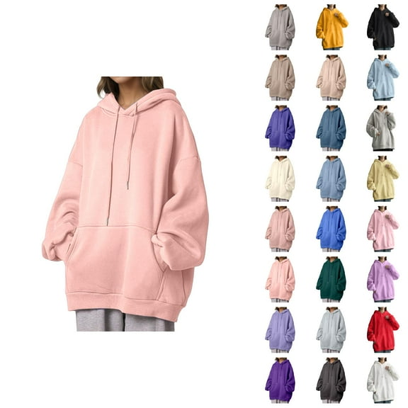 Womens Hoodie 2025 Lined Loose Fit Korean Trendy Hoodies with Pockets Hooded Sweatshirt Hoodie Women Pullover