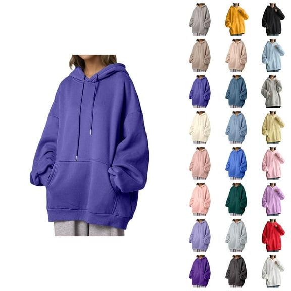 Womens Hoodie 2025 Lined Loose Fit Korean Trendy Hoodies with Pockets Hooded Sweatshirt Hoodie Women Pullover