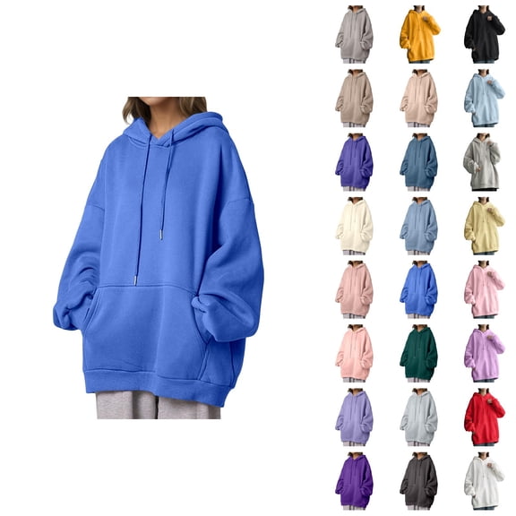 Womens Hoodie 2025 Lined Loose Fit Korean Trendy Hoodies with Pockets Hooded Sweatshirt Hoodie Women Pullover