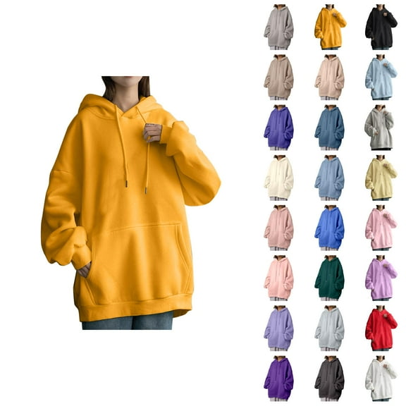 Womens Hoodie 2025 Lined Loose Fit Korean Trendy Hoodies with Pockets Hooded Sweatshirt Hoodie Women Pullover