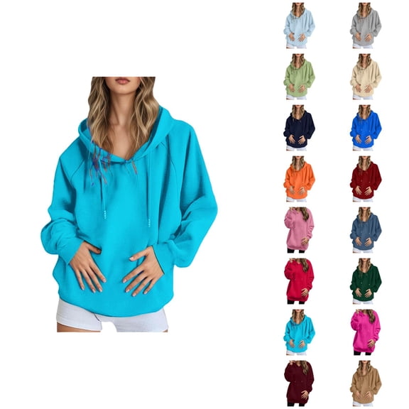 Womens Hoodie 2025 Long Sleeve Drop Shoulder Casual Plain Basic Hoodies Hooded Sweatshirt Hoodie Women Pullover