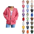 thumbnail image 1 of Womens Hoodie 2025 Long Sleeve Loose Basic Zip Up Hoodies with Pockets Hooded Sweatshirt Hoodie Women Jacket, 1 of 6