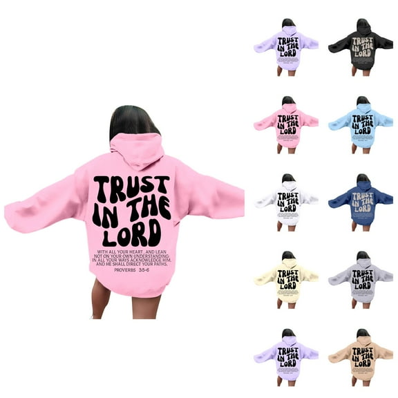 Womens Hoodie 2025 Long Sleeve Y2K Graphic Christian Hoodies with Pockets Hooded Sweatshirt Hoodie Women Pullover