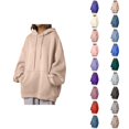 thumbnail image 1 of Womens Hoodie 2025 Oversized Long Sleeve Plain Hooded Sweatshirt with Pockets Pullover Trendy Hoodies for Women, 1 of 5