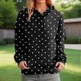 thumbnail image 1 of Womens Hoodie Black Women's Polka Dot Print Hoodie Casual Loose Everyday Comfort Top Sweatshirts for Women XL, 1 of 4