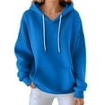 thumbnail image 1 of Womens Hoodie Blue Ribbed Hoodie for Women Long Sleeve Pullover Sweatshirts for Women Cute Hoodies for Women XXXXXL, 1 of 4