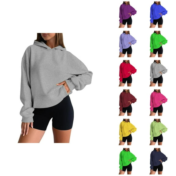 Womens Hoodie 2025 Lined Drop Shoulder Blank Hoodies with Pockets Hooded Sweatshirt Hoodie Women Pullover