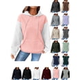 thumbnail image 1 of Womens Hoodie Casual Long Sleeve Lightweight Pullover Tops Loose Hooded Sweatshirt With Pocket Pink S, 1 of 6