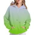 thumbnail image 1 of Womens Hoodie Casual Long Sleeve Solid Color Daily Hooded Sweatshirts Loose Kangroo Pocket Drawstring Pullover Tops Mint Green XXL, 1 of 7
