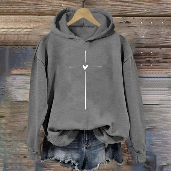 Womens Hoodie Christian Sweatshirt Graphic Letter Print Sweatshirt Oversized Pullover Sweatshirt Womens Fall Outfits Young Women