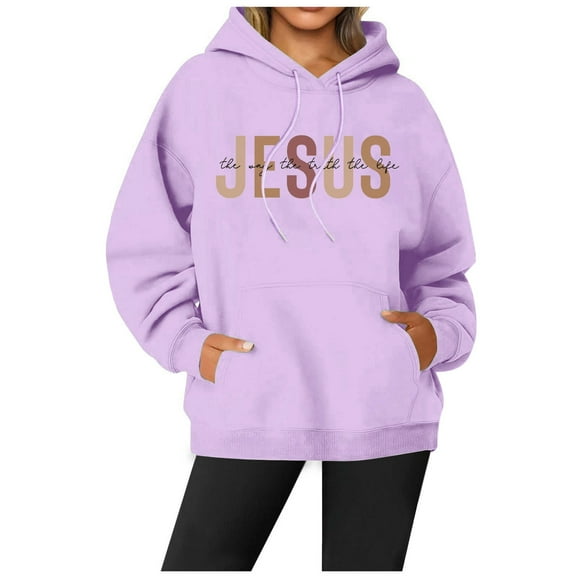 Womens Hoodie Christian Sweatshirts Oversized Graphic Hoodies for Women Pullover Hoodie Cute Fall Clothes Preppy Teen Clothes