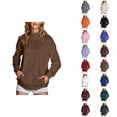 thumbnail image 1 of Womens Hoodie Zip Up Hoodie Oversized Hoodie Casual Sweatshirt for Women 2025 Women's Solid Color High Collar Hoodie With Side Pockets Non Velvet, 1 of 9