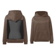 thumbnail image 1 of Womens Hoodie Hollow Mesh Back Long Sleeve Casual Pullover Sweatshirt Party Top, 1 of 5