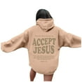 thumbnail image 1 of Womens Hoodie Jesus Hoodies Letter Print Sweatshirt Oversized Womens Pullover Womens Fall Sweatshirts Women's Fashion Hoodies & Sweatshirts, 1 of 6