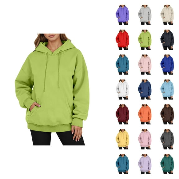 Womens Hoodie 2025 Fall Winter Blank Plain Basic Comfort Hoodies with Pockets Hooded Sweatshirt Hoodie Women Pullover