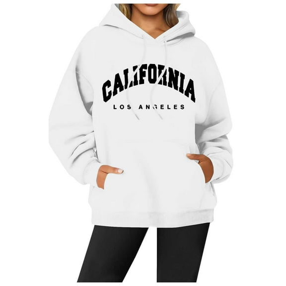 Womens Hoodie Long Sleeve Hoodie Pullover Sweatshirts for Women Cute Hoodies White Sweatshirt for Women Women's Fall Fashion Young Women