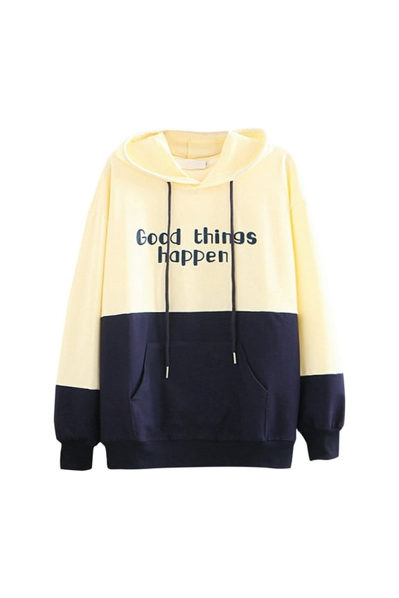 Womens Hoodie Long Sleeve Pullover Hoodie Soft Hoodie Yellow Clothes Fall Essentials Clothes Women