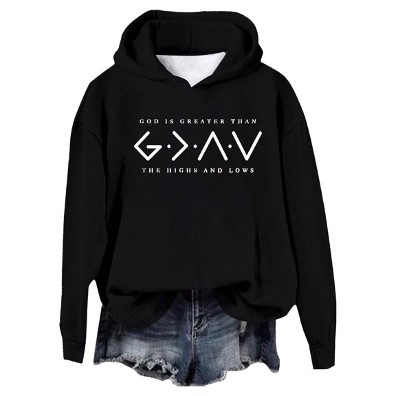 Womens Hoodie Long Sleeve Pullover Sweatshirt Graphic Hoodies for Women Black Womens Jacket Fall Jackets Womens Clothes Trendy