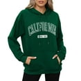 thumbnail image 1 of Womens Hoodie Long Sleeve Womens Pullover Hoodie Cozy Sweatshirts for Women Dark Green Plain Sweatshirt Women Fall Jacket Cute Sweatshirt, 1 of 6