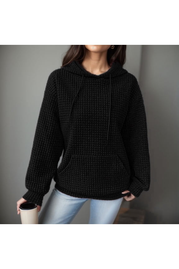 Womens Hoodie With Loose Pullover Long Sleeve Spliced With String Pocket Hoodie Casual Womens Hoodies Womens Sweaters with Hoodies Womens Zip up Lightweight Sweaters Tops Women Casual Fall Long Jacket