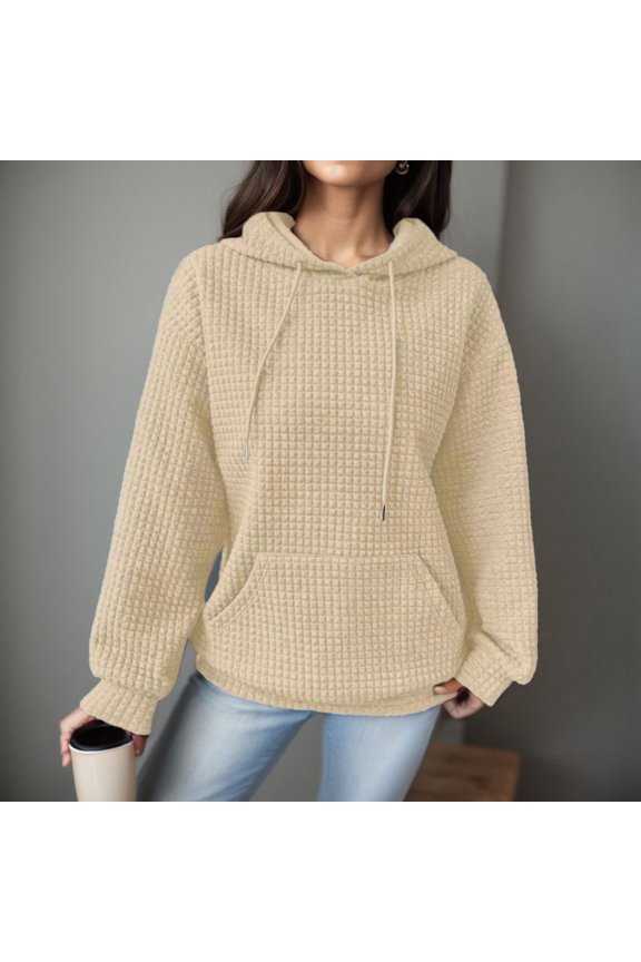 Womens Hoodie With Loose Pullover Long Sleeve Spliced With String Pocket Hoodie Sweater Snap Sweatshirt Women Zip up Hoodies for Women Thin Hoodie Zip Woman's Hoodie Zip Front Women S Sweatshirt Fall