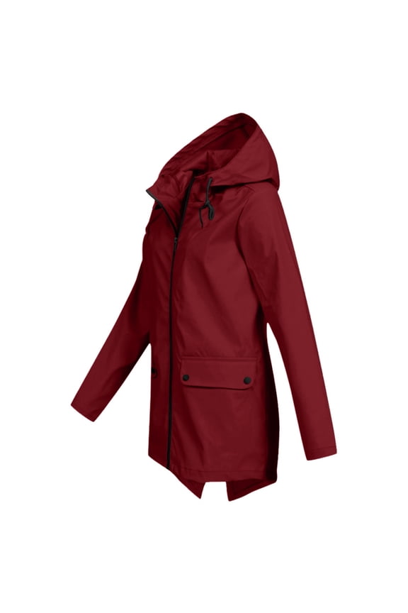 Womens Hoodie Rain Watertight Lightweight Solid Pockets Jacket Workout Outdoor Windproof Rain Jacket Jacket Juniors Puff Vest Women Windbreaker Suit Nylon Rain Coats for Woman plus Women's Rain