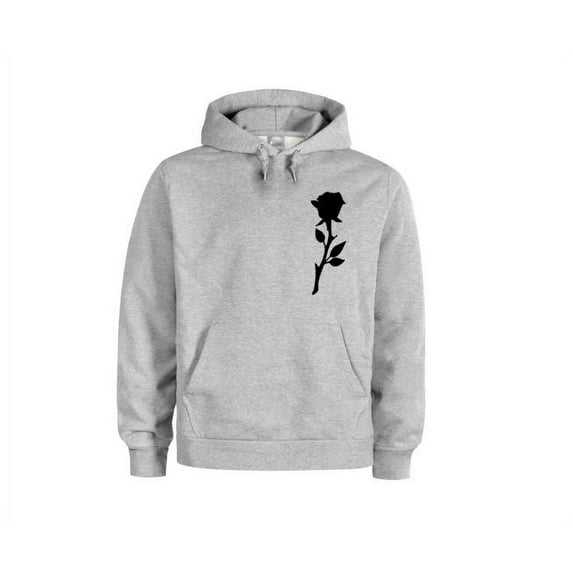Womens Hoodie, Rose, Gift For Rose Lover, Flower Apparel, Womens Fashion, Gift For Her, Roses, Mom Hoodie, Mothers Day, Rose Apparel, Ladies, Grey (Black Text), LARGE