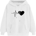 thumbnail image 1 of Womens Hoodie Sweatshirts Casual Long Sleeve Pullover Tops Ladies Drawstring Hooded Oversized Sweater Loose Blouse Plain Jumper with Pockets Round Neck Girls Spring Autumn Winter, 1 of 3
