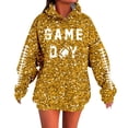 thumbnail image 1 of Womens Hoodies 2025 Game Day Sequin Football Graphic Long Sleeve Sweatshirts Fall Winter Casual Trendy Loose Fit Pullover Tops, 1 of 5
