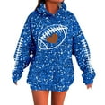 thumbnail image 1 of Womens Hoodies 2025 Game Day Sequin Football Graphic Long Sleeve Sweatshirts Fall Winter Casual Trendy Loose Fit Pullover Tops, 1 of 5