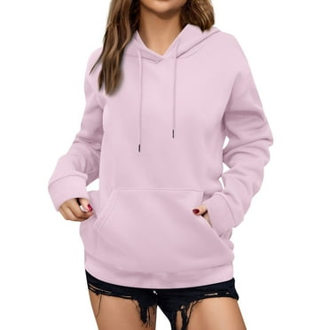 Womens Hoodies Casual Long Sleeve Drawstring Waffle Pullover Tops Loose Hooded Sweatshirt with Pocket