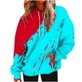 thumbnail image 1 of Womens Hoodies Casual Loose Gradient Color Long Sleeve Sweatshirts with Pocket Lightweight Comfortable Pullover Tops Sky Blue XXL, 1 of 5