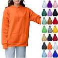 thumbnail image 1 of Womens Hoodies Comfy Pullover Long Sleeved Solid Color Sweatshirt Casual Tops Orange S, 1 of 8
