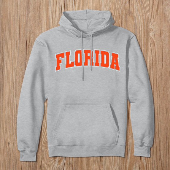 Womens Hoodies Grey Ladies Florida Letter Hoodie Fall Winter Casual Streetwear Pullover Womens Sweatshirt XL