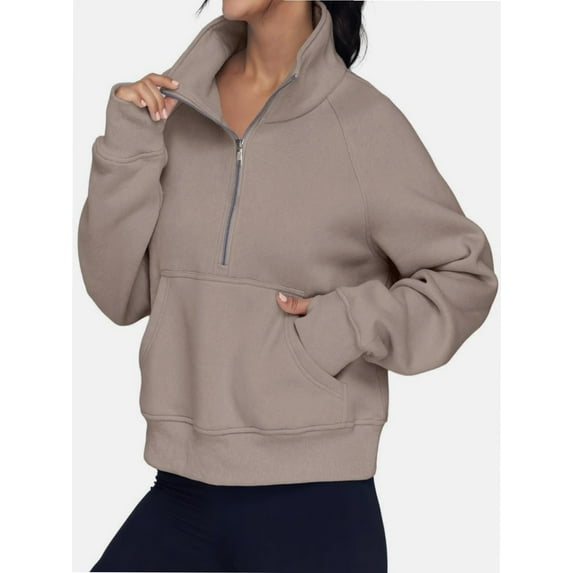 Womens Hoodies Half Zip Sweatshirts Fleece Jackets Tops Oversized Pullover Fall Outfits Winter Fashion Clothes
