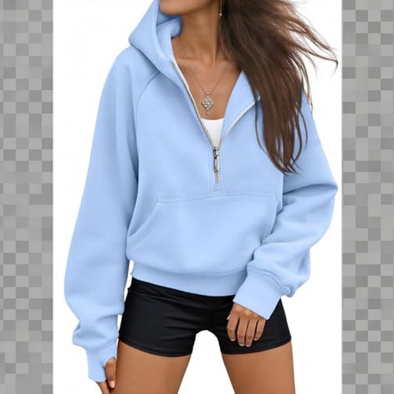 Womens Hoodies Half Zip Y2k Cute Sweatshirts Fall Winter Fashion Workout Sweatshirts 2026 L