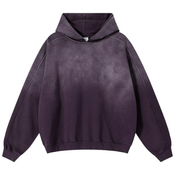 Womens Hoodies Heavyweight Hoodie Vintage Acid Wash Gradient Sweatshirt Unisex Streetwear Pullover